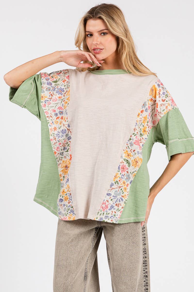 Patchwork flower tee
