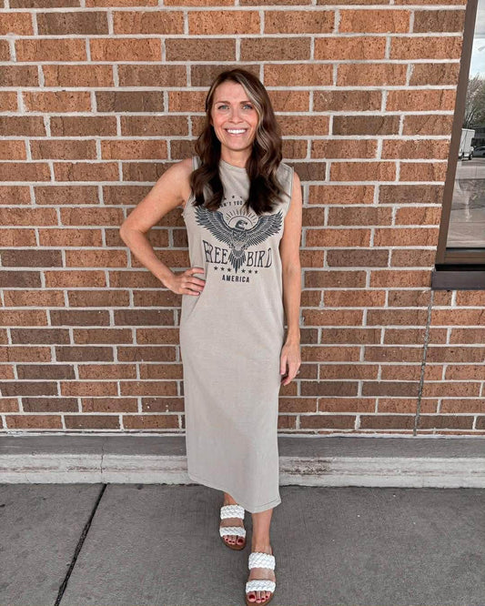 Free Bird Tan Tshirt Dress