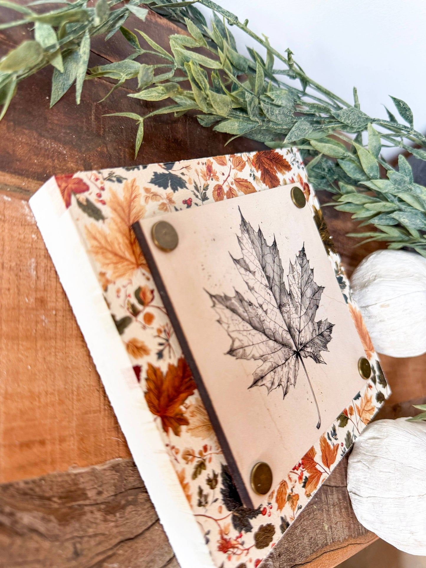 Fall Leaf Mini Wood Block