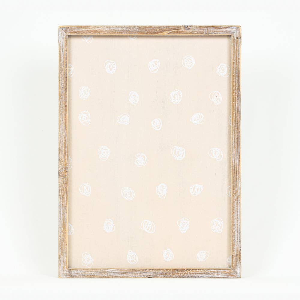 Reversible Giraffe wood framed sign
