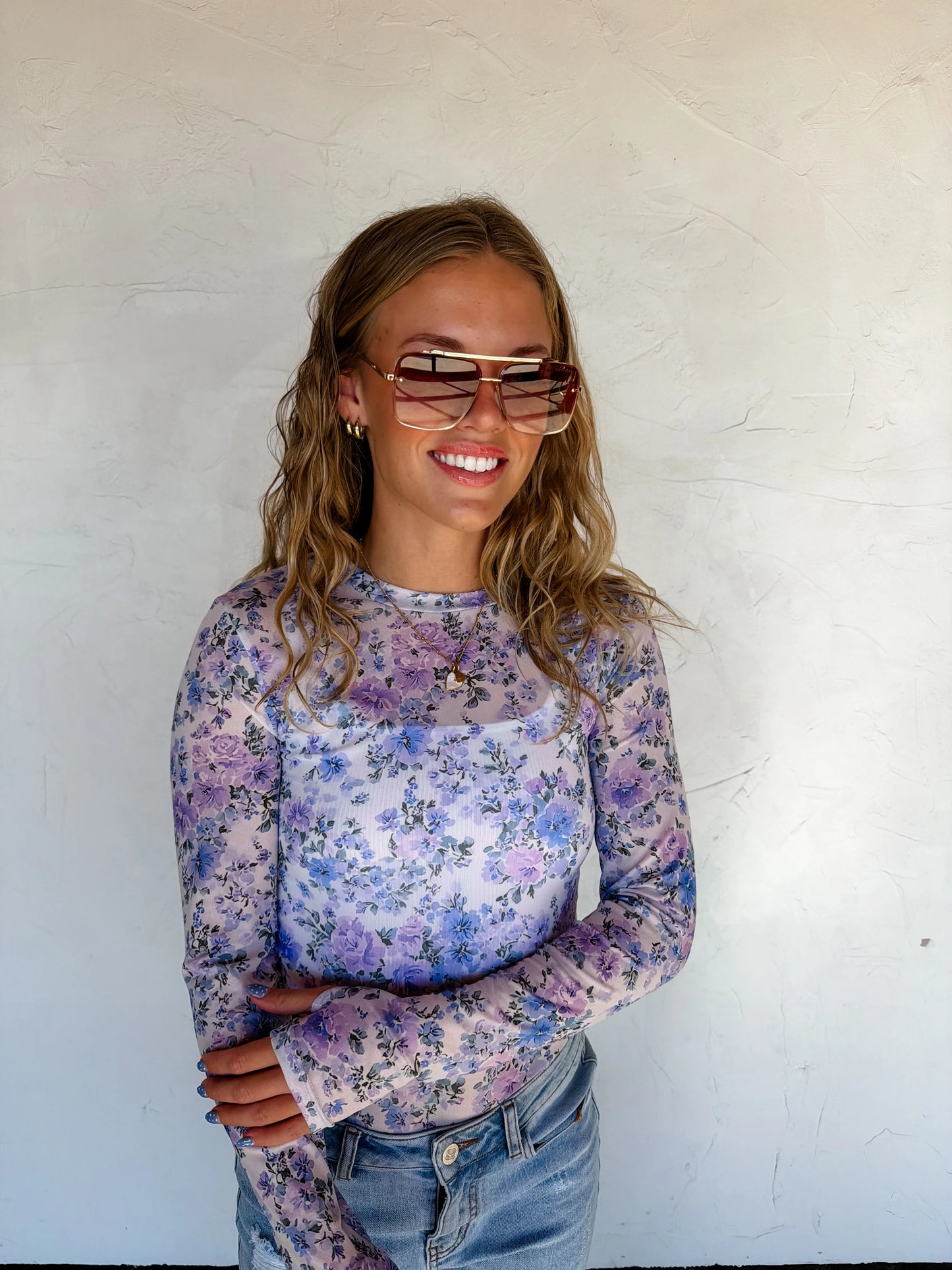 SPRING DRESS IT UP MESH TOPS- lavender