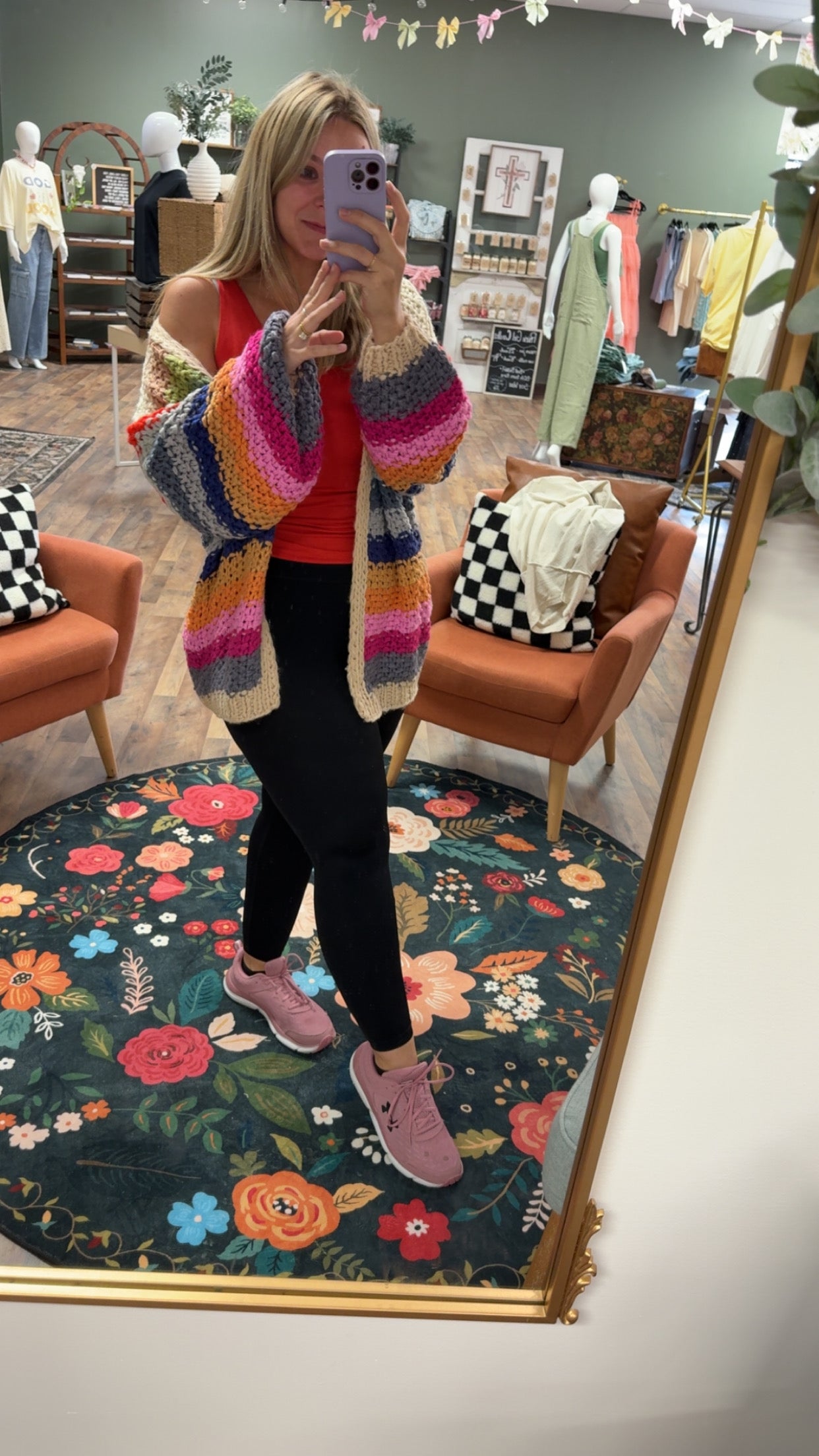 Colorful knit sweater
