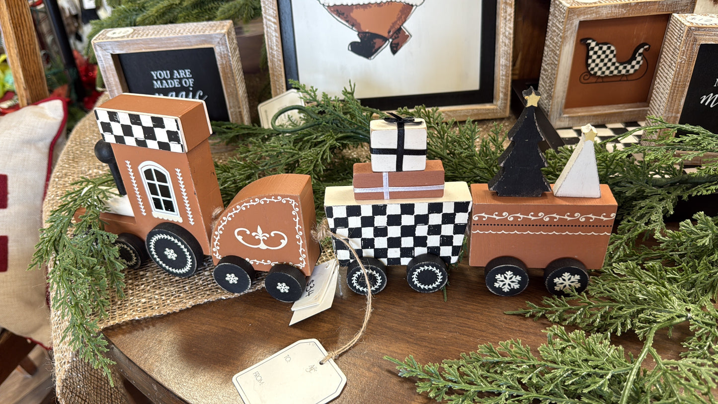 Checkered Wooden Train