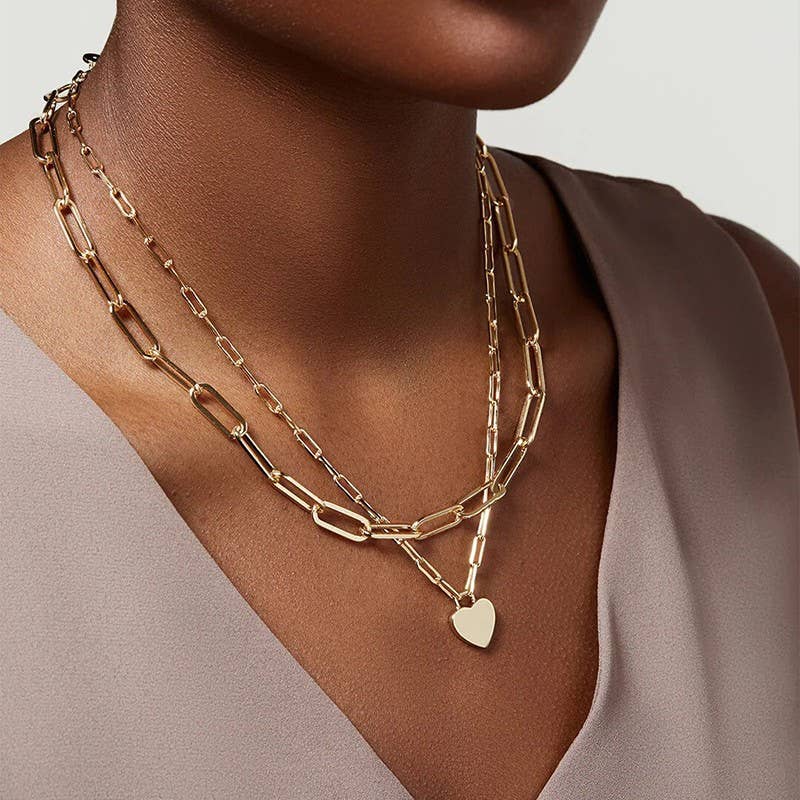 Heart layered necklace