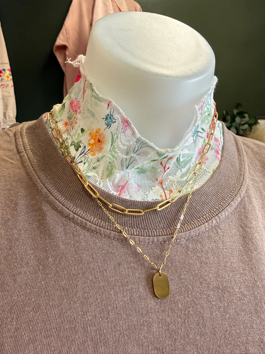 Double gold paperclip necklace