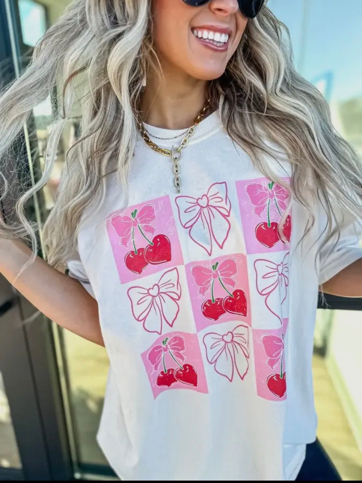 PREORDER Cherry bow tee