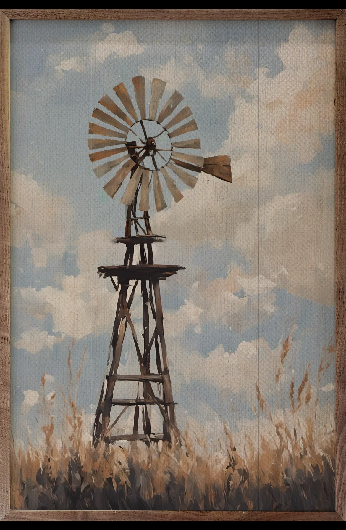 Windmill in Sunny Field