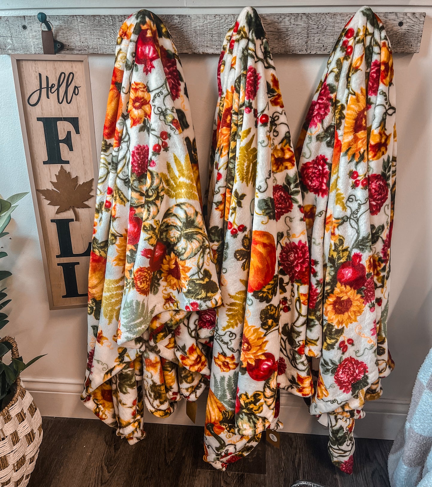 Fall throw blanket