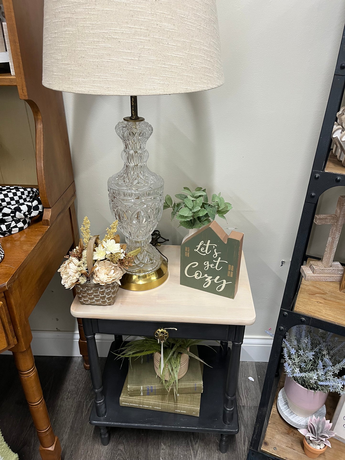 Black side table