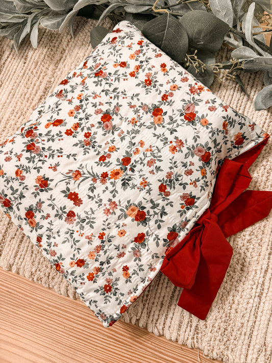 Red floral Bible cover