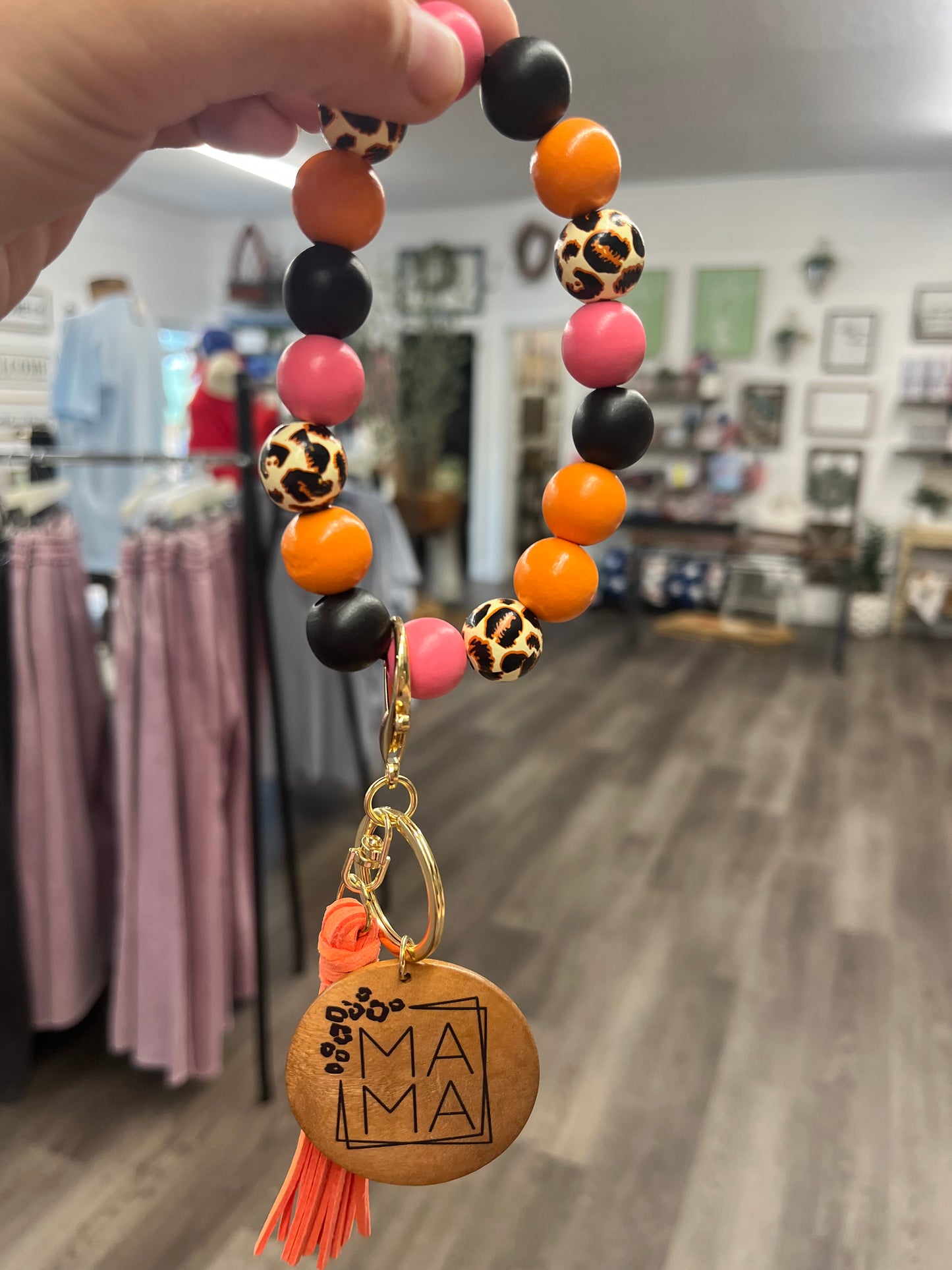 Mama pink and orange keychain