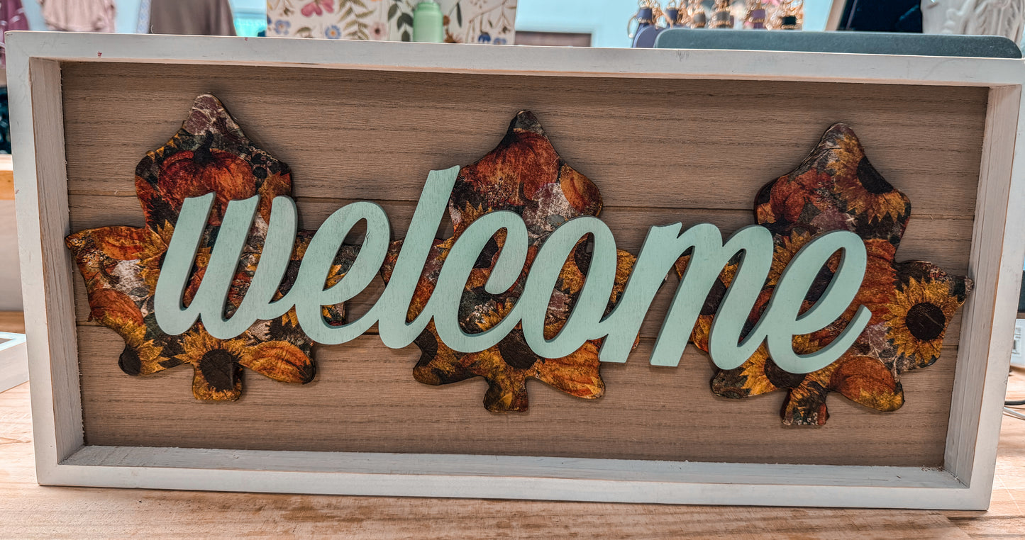 Handmade Fall Welcome sign