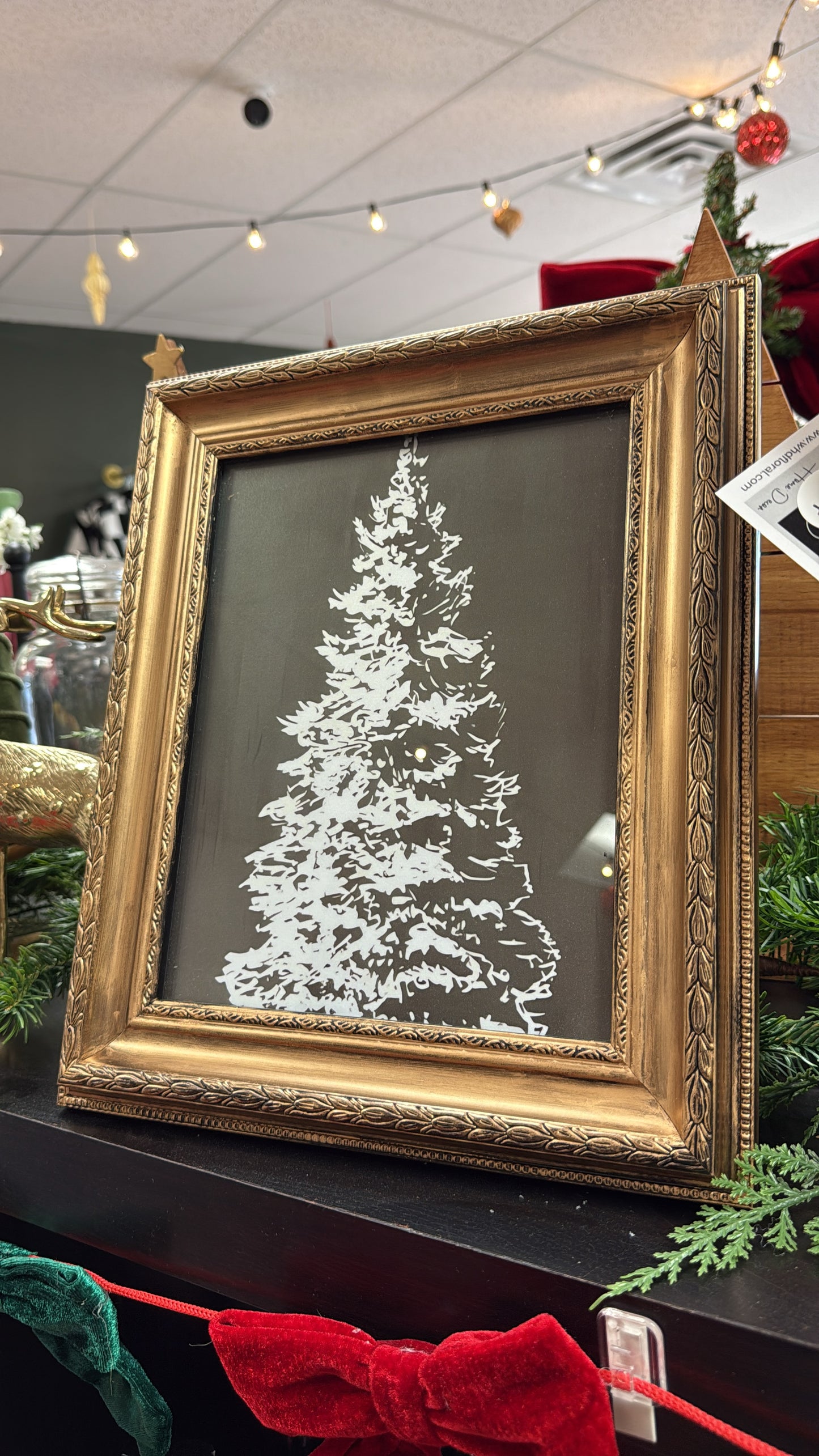 Gold frame tree picture