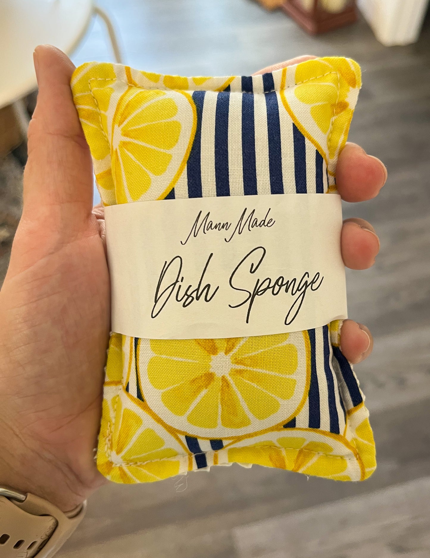 Lemon stripe reusable sponge