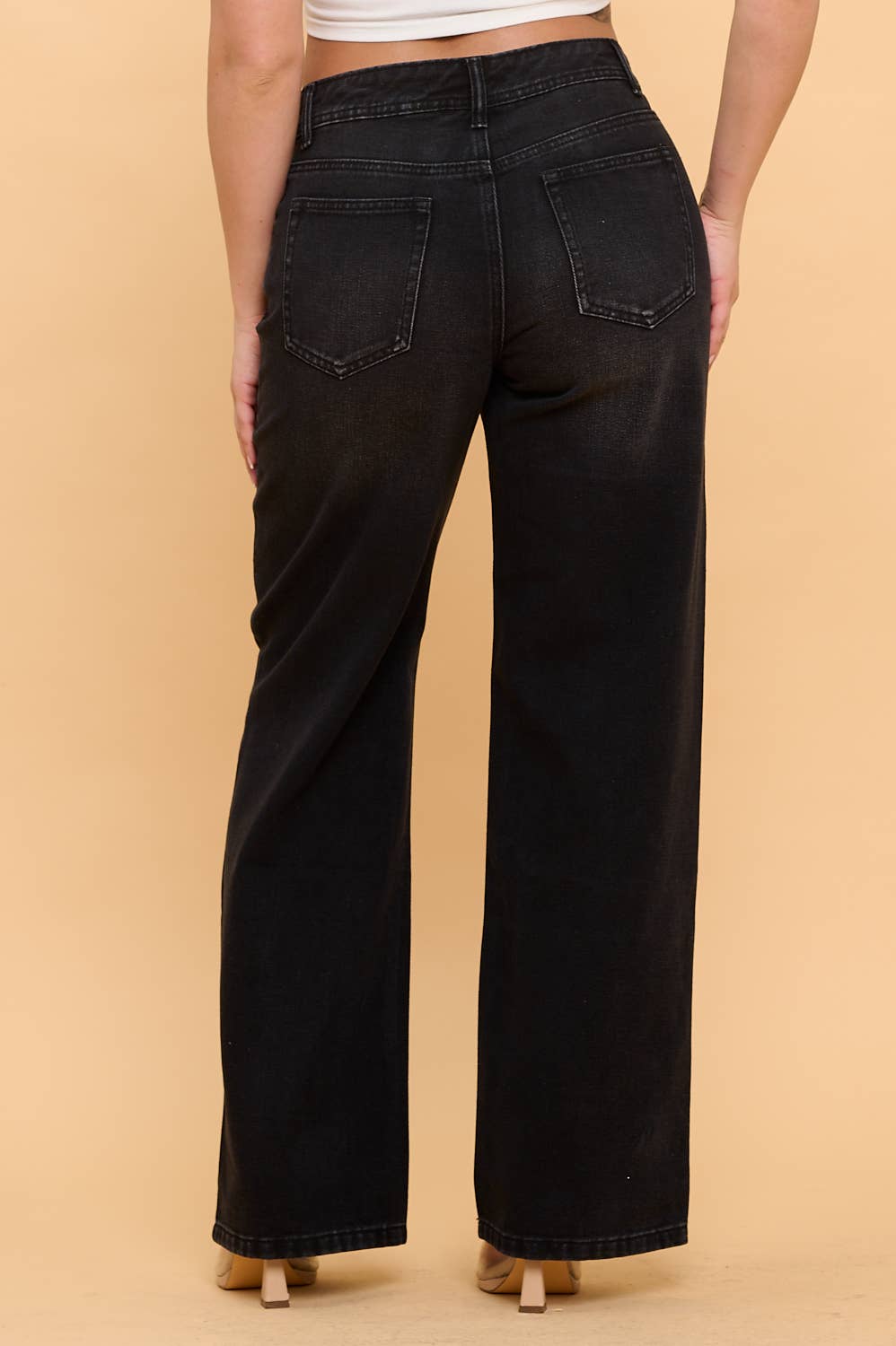 Black high waisted denim jeans