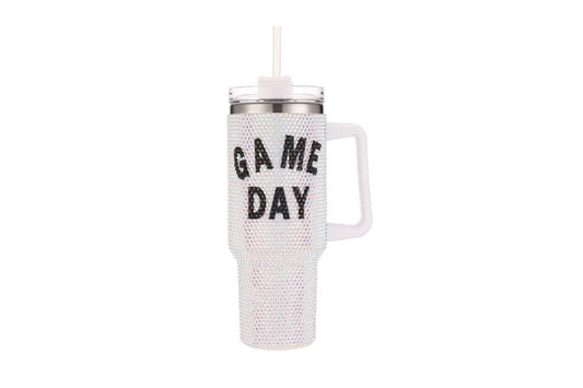 Fully Covered Rhinestone Game Day Theme 40 oz Tumbler Cup- available in 2 colors
