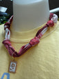 Pink floral pendant necklace