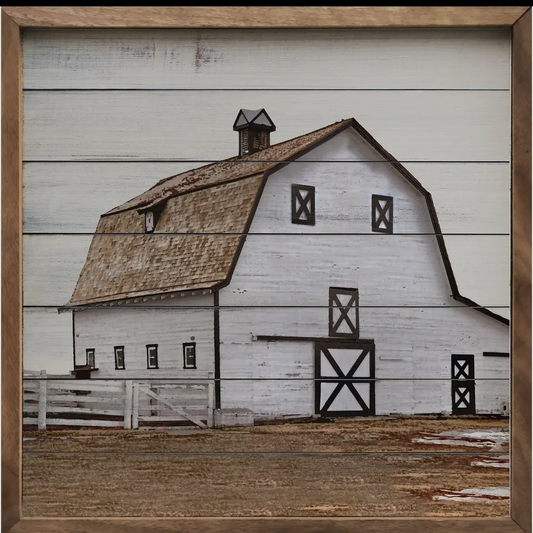 White Barn and Fence