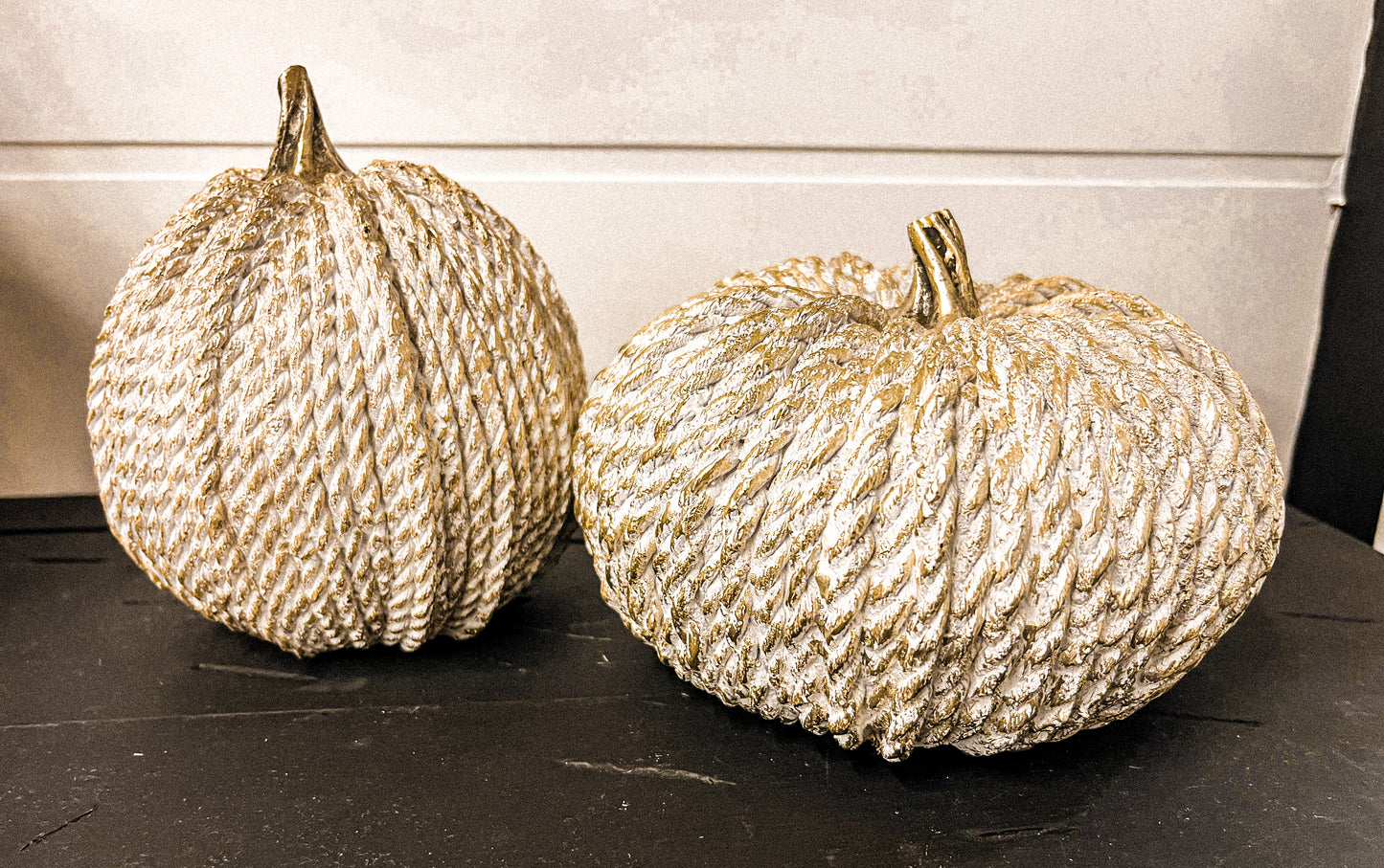 Gold Resin Rope Pumpkins