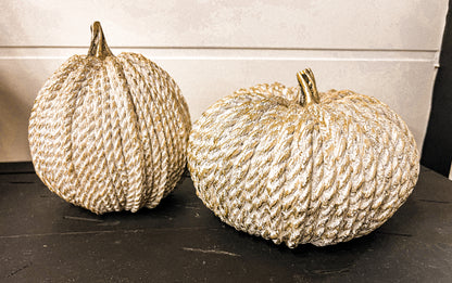 Gold Resin Rope Pumpkins
