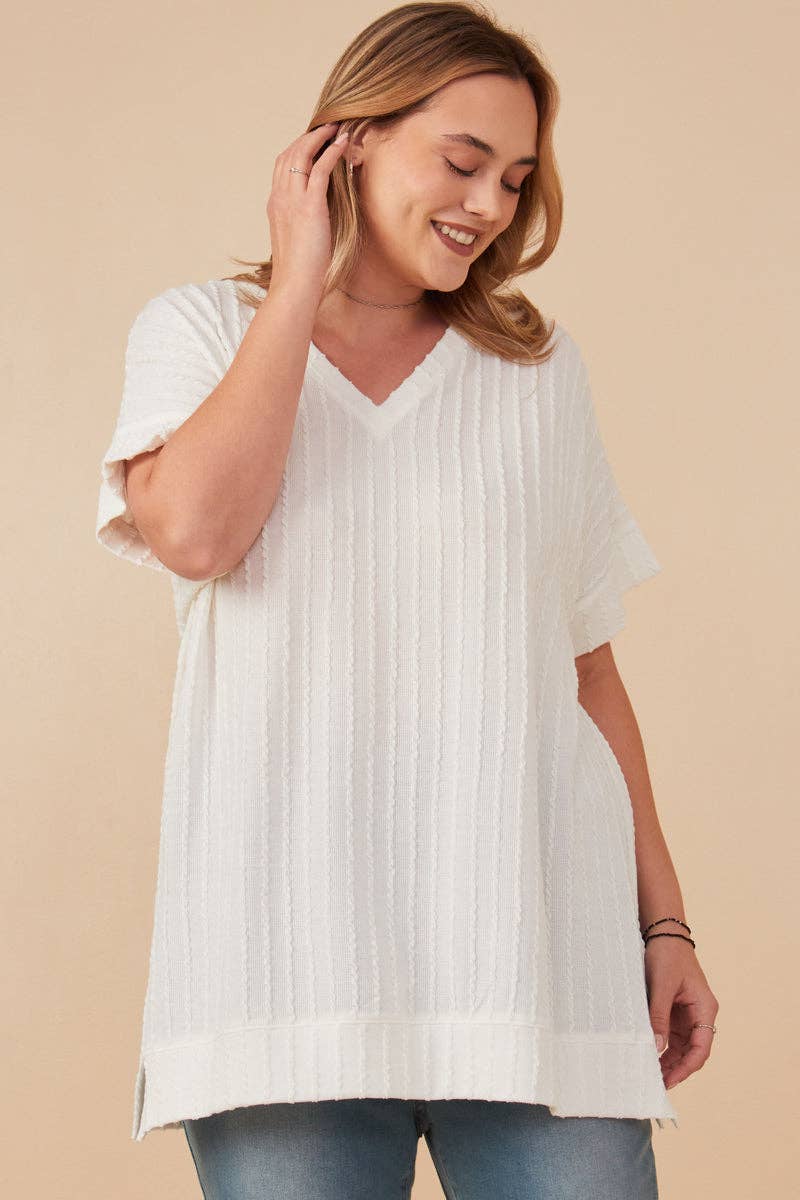 Knit Banded Dolman Vneck