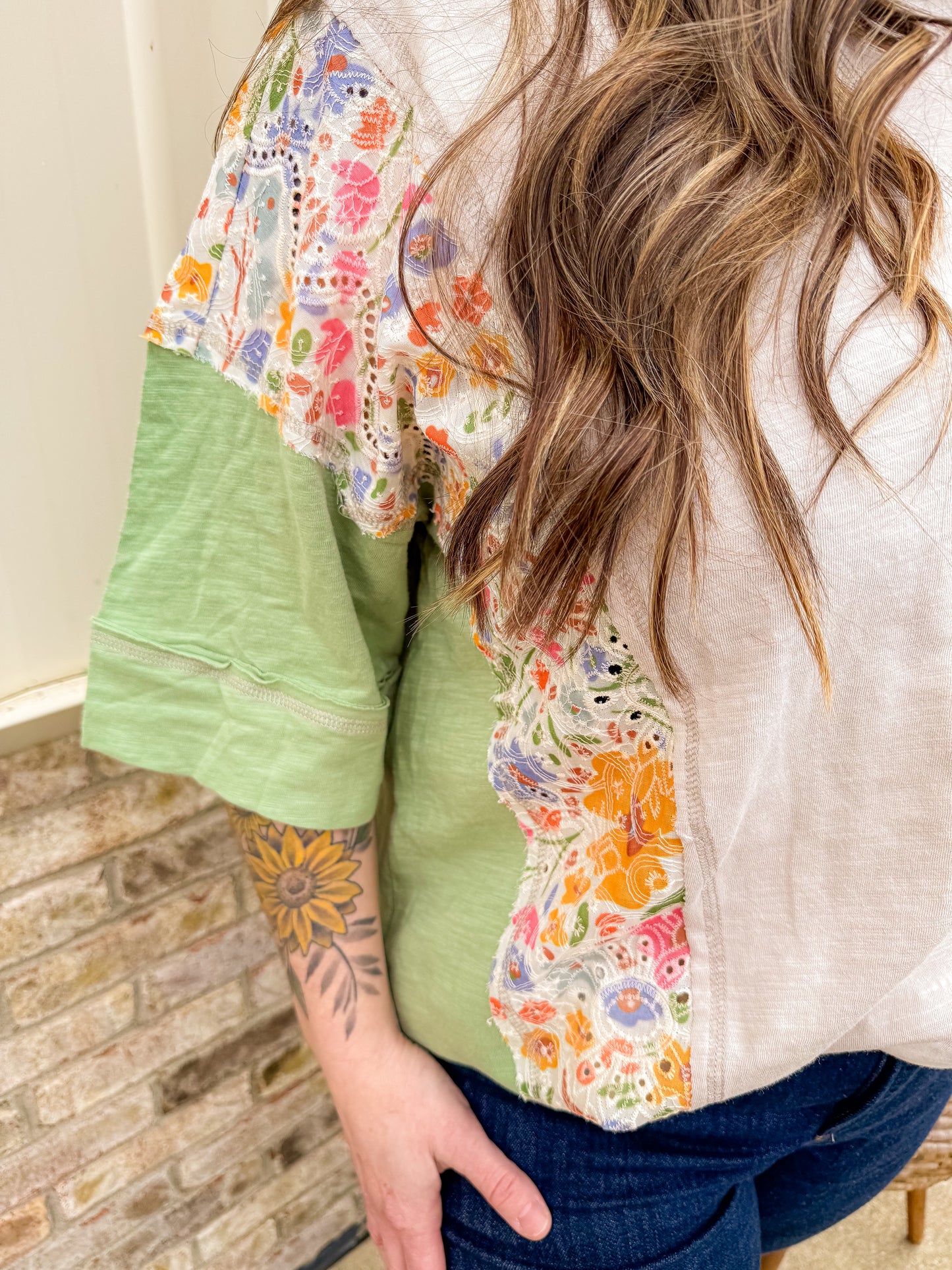 Patchwork flower tee