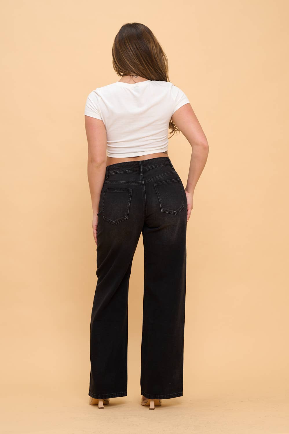 Black high waisted denim jeans