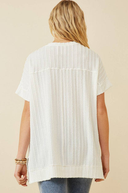 Knit Banded Dolman Vneck