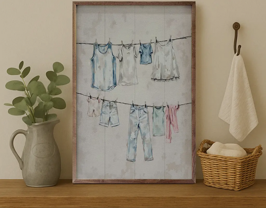 Blue clothes line