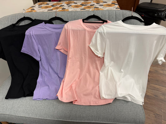 Basic crew neck tees-4 colors