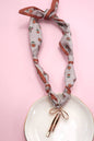 Floral scarf bow necklace