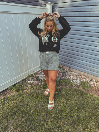 Gingham shorts black or red❤️🖤🏈✨📣
