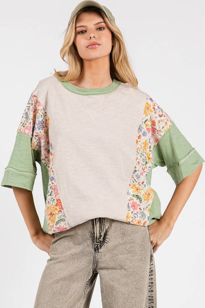 Patchwork flower tee