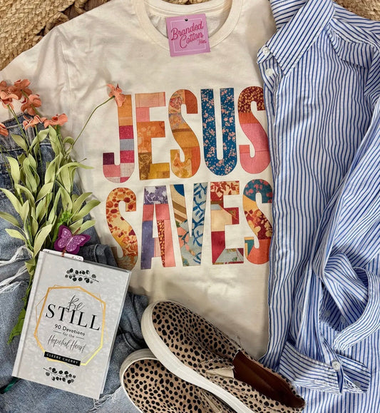 Jesus Saves tee 🩵