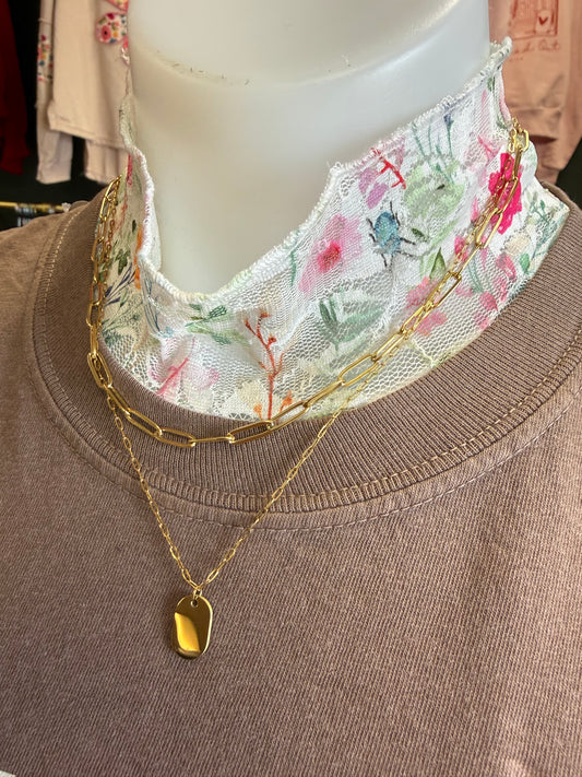 Double gold paperclip necklace
