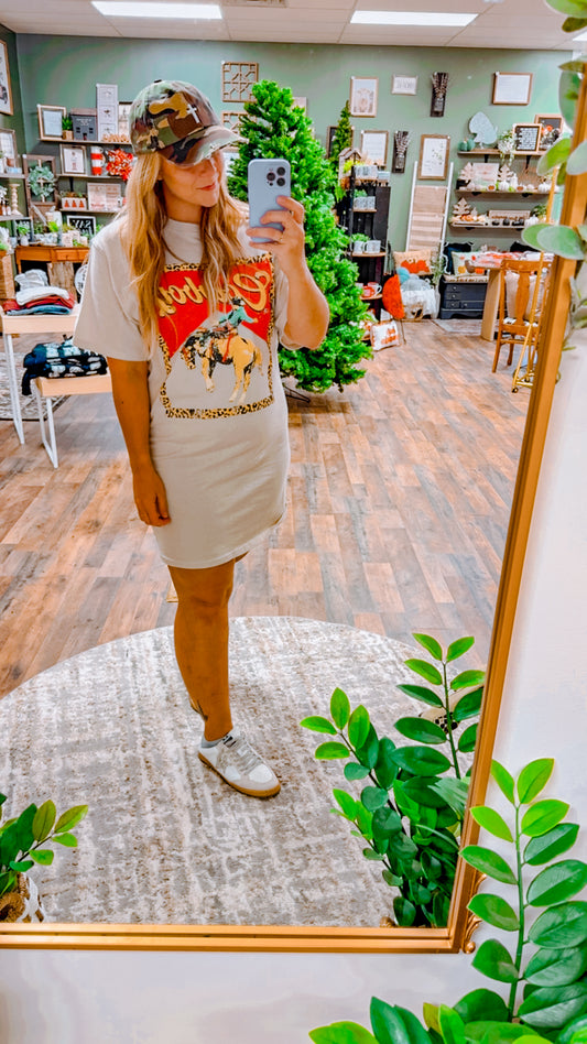Cowboy vintage style T-shirt dress