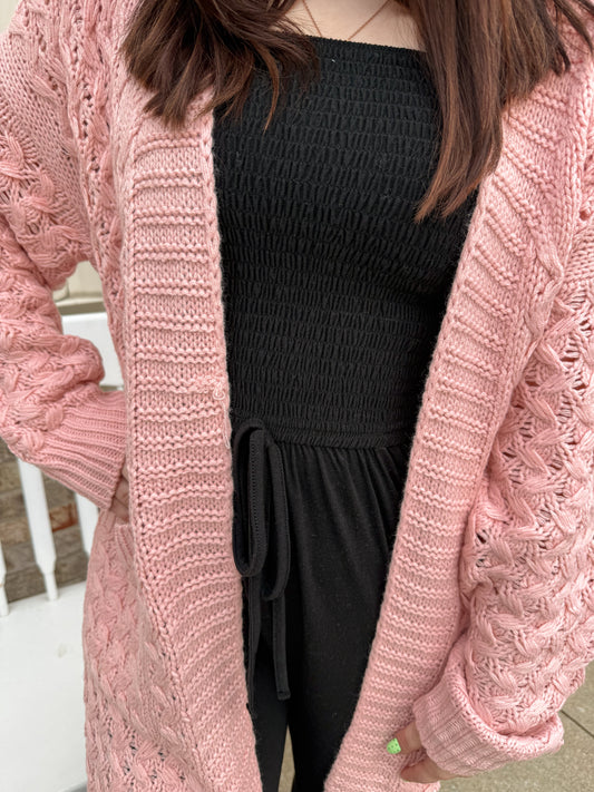 Pastel oversized  Crochet Knitted Cardigan -2 colors