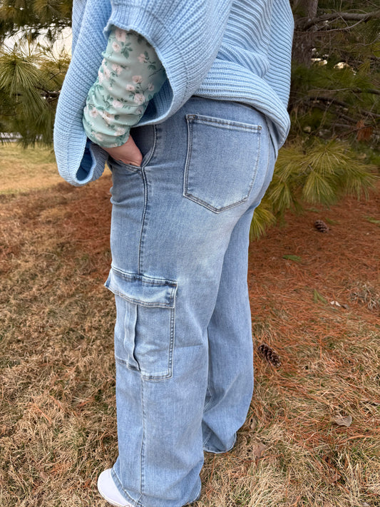 High Waisted Cargo Jeans