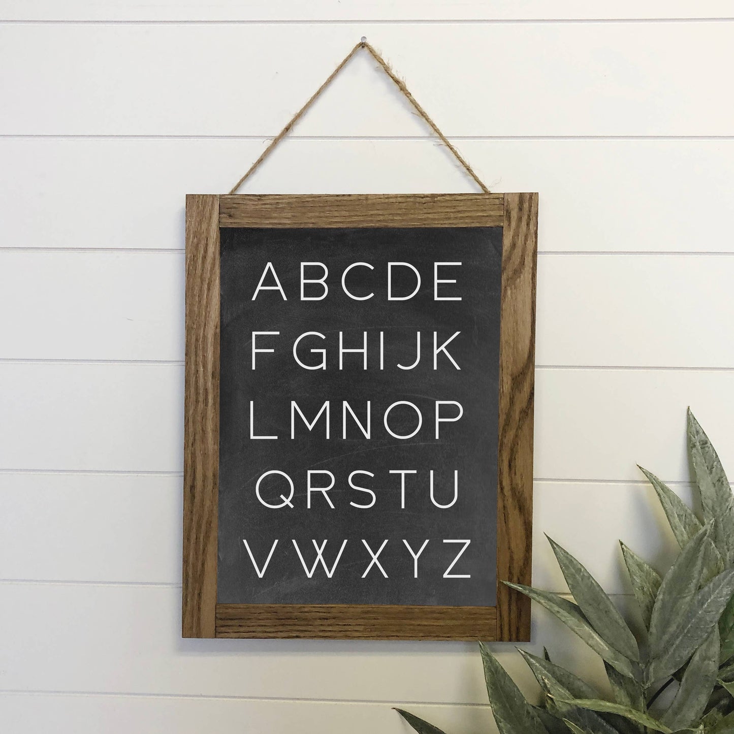 Modern Alphabet Sign Canvas Wood Sign Framed Wall Art Print