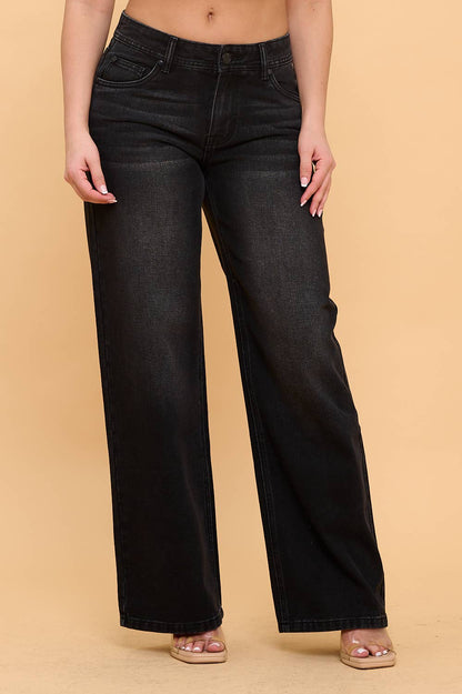 Black high waisted denim jeans