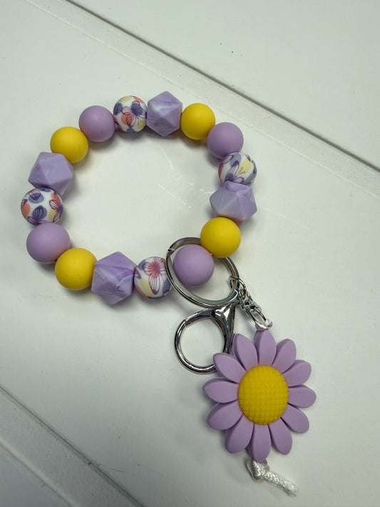 Purple Daisy Keychain