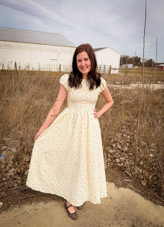 Smocked Floral Maxi Dress
