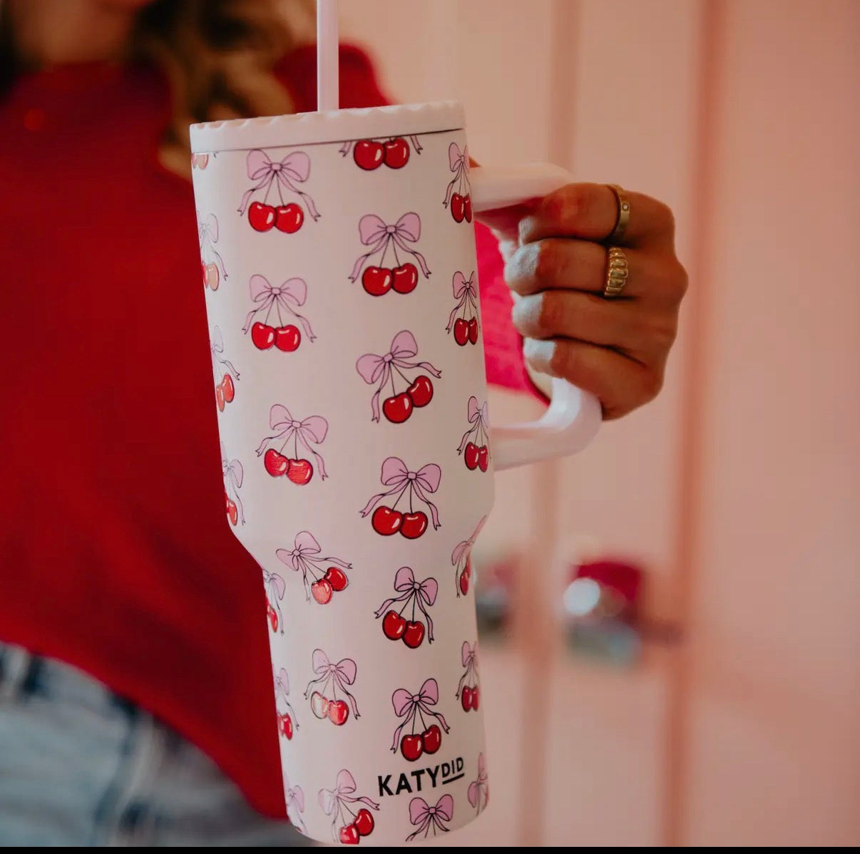 KATYDID Pink Cherry Tumbler
