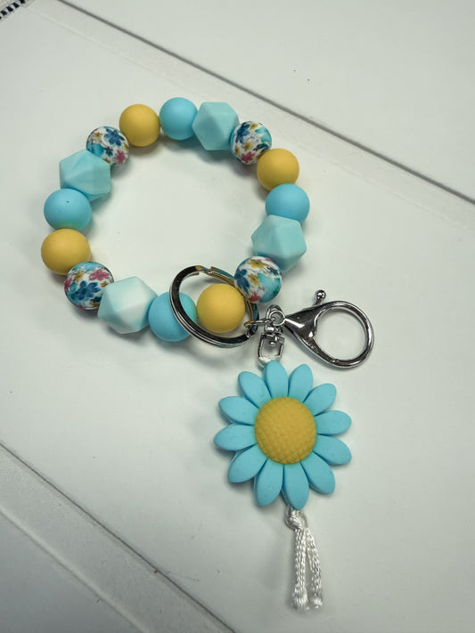 Blue Daisy Keychain