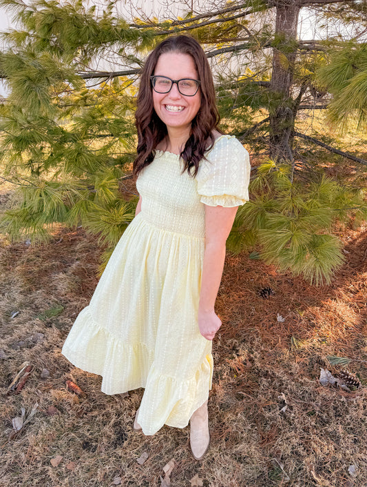 Darling yellow smocked dress