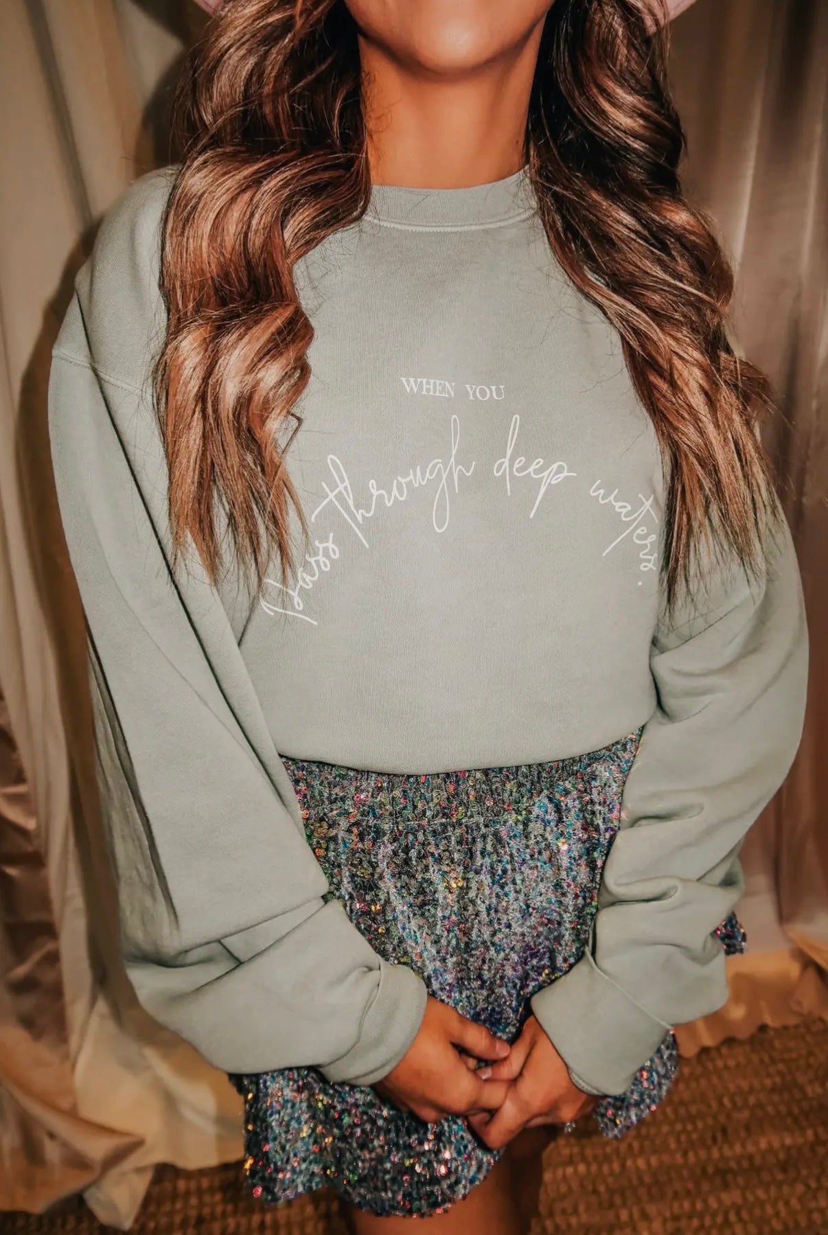 Deep Waters Sage Crewneck