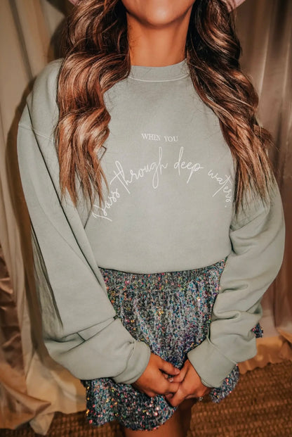 Deep Waters Sage Crewneck