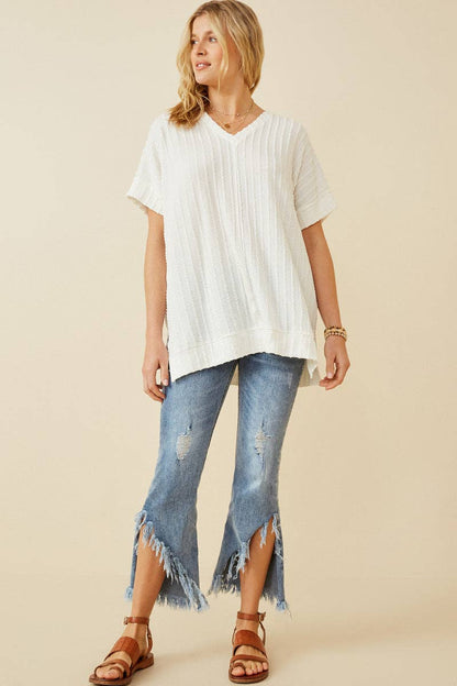Knit Banded Dolman Vneck