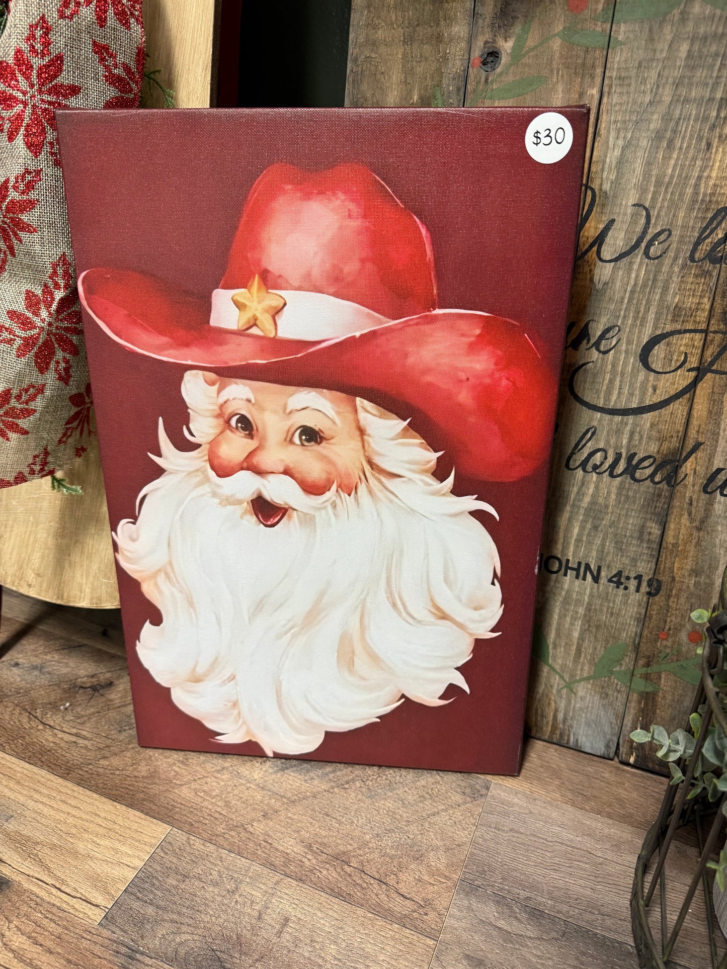 Cowboy Santa canvas