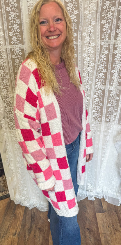 Checkered blakeley cardigan